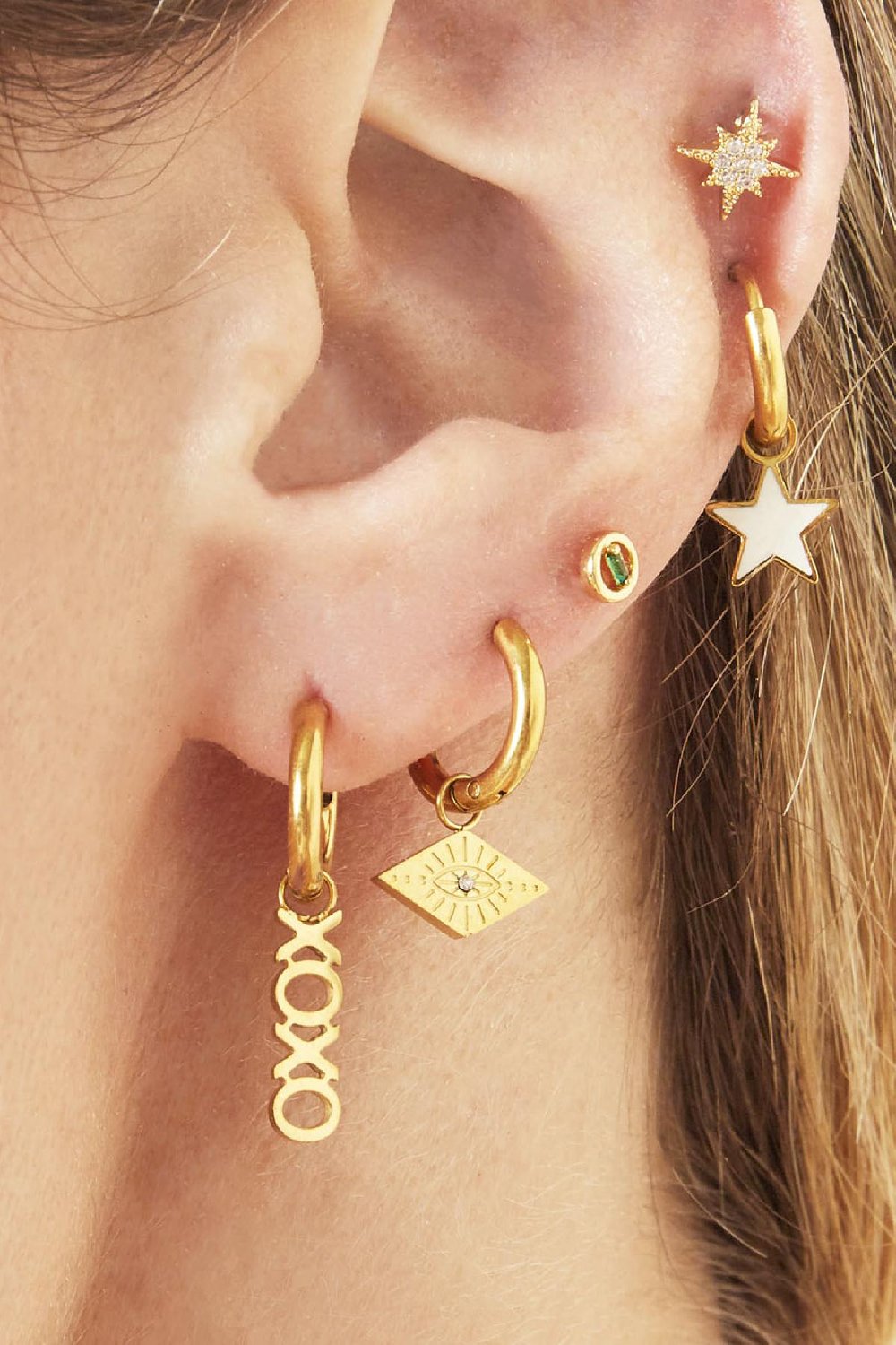 Oorbellen Evil Eye Zilver Stainless Steel h5Afbeelding2